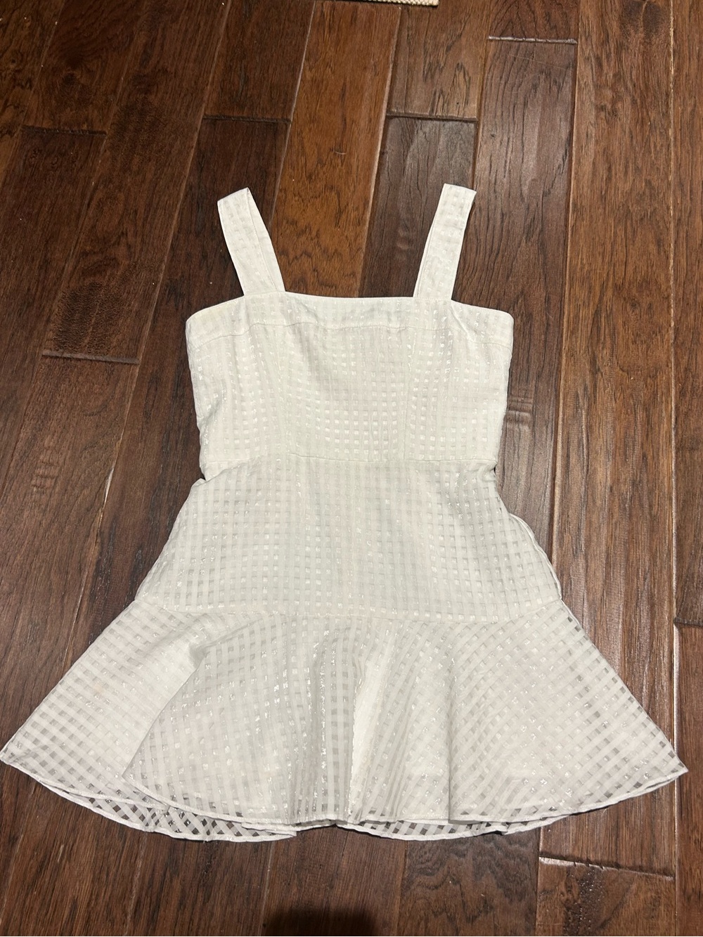 Amanda Uprichard White Textured Square-Neck Dress. Had straps altered